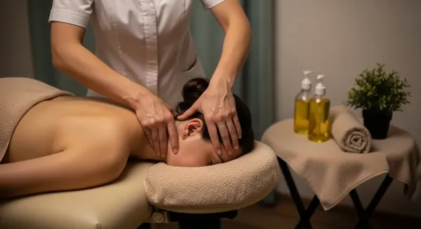 목 디스크 예방을 위한 경추 주변 마사지